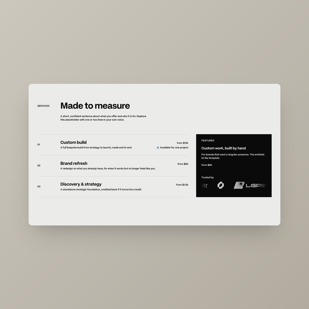 Pricing Services 01